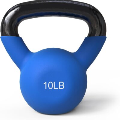 Neoprene-Coated Cast Iron Kettlebell Set, 5?C30 lb, Solid Weight with Wide Grip Handle and Flat Bottom for Full-Body Home Training