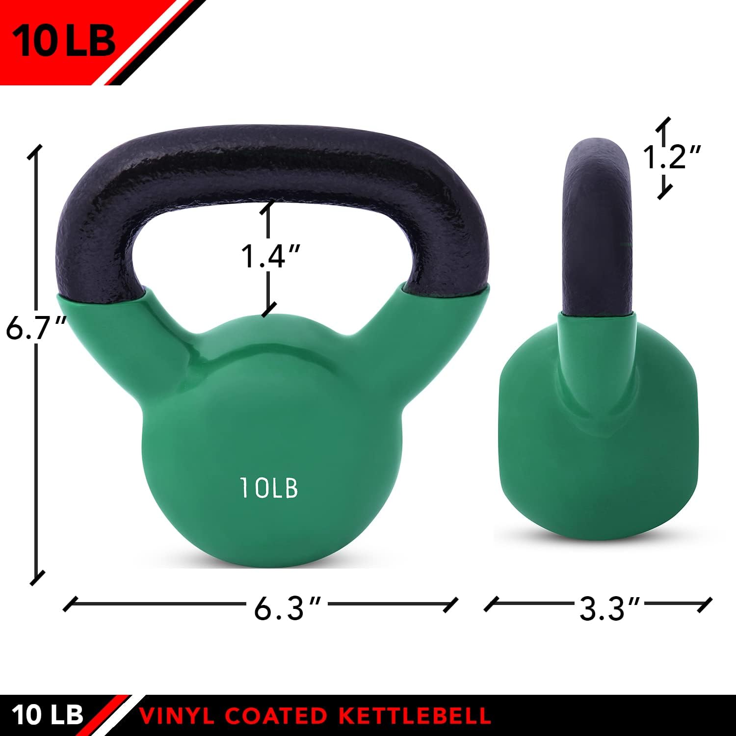 Vinyl-Coated Cast Iron Kettlebell Weight, Non-Slip Coating for Home Strength Training - Image 2