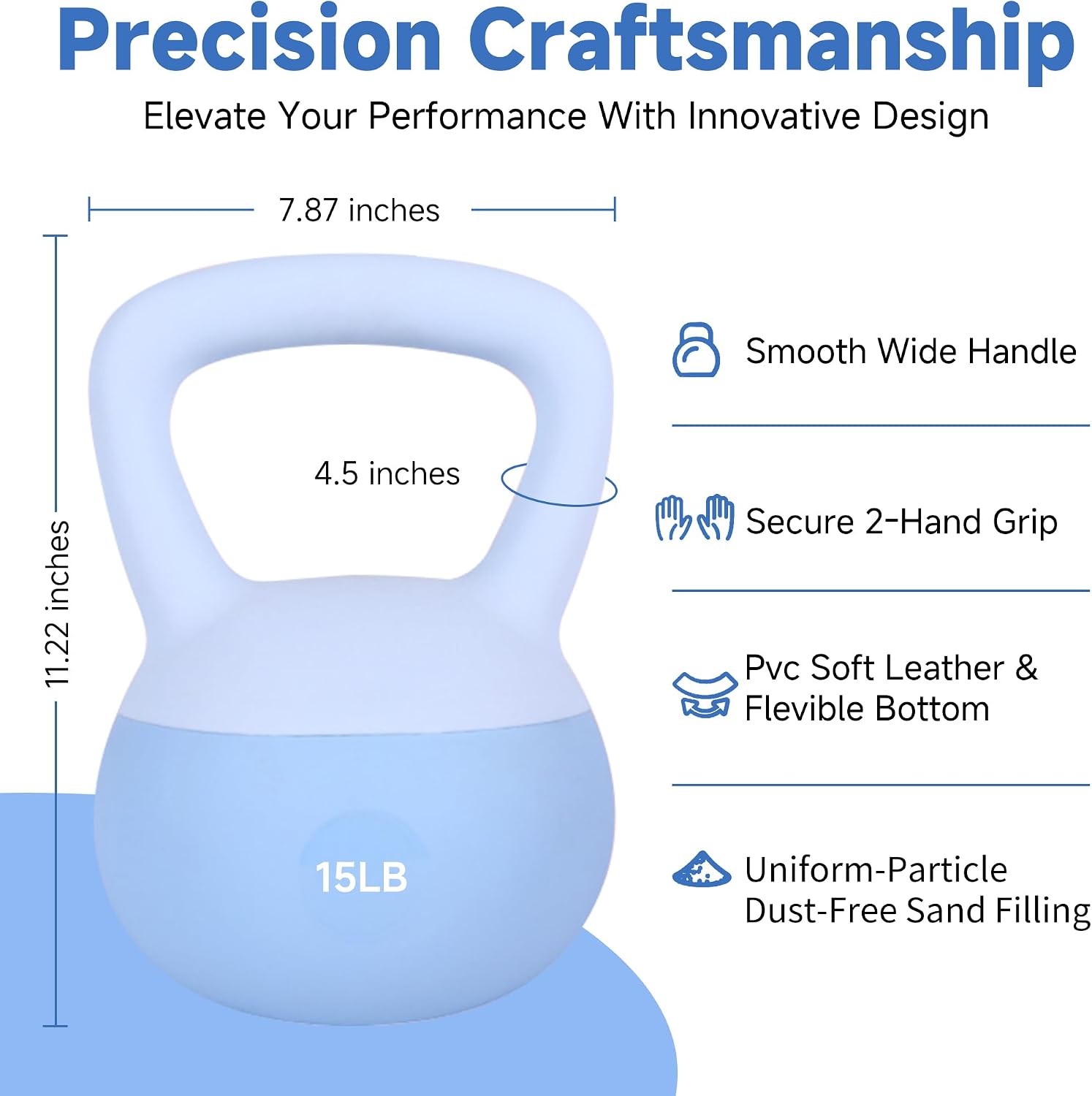 Color-Coded Soft Kettlebell with Anti-Slip Grip and Cushioned Impact-Resistant Base, Wide Handle for Home Workouts - Image 2