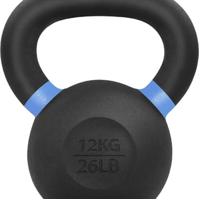 Powder-Coated Cast Iron Kettlebell, 88 lb / 40 kg, Deep Blue, Single Heavy-Duty Strength Training Weight