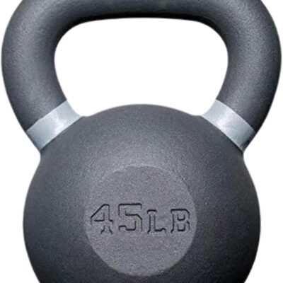 Cast Iron Kettlebell Weight Range, Single Free Weight for Strength and Power Workouts, Home Gym Dumbbell Alternative for Men and Women