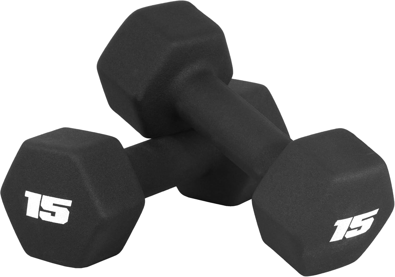 Neoprene-Coated Dumbbell Pair, Black, Soft Non-Slip Grip for Home Strength Exercise