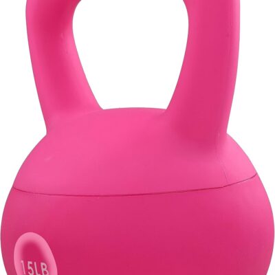 Soft Vinyl Kettlebell Set, Sea and Iron Sand Filled, Color-Coded Multi-Size Weights for Men and Women