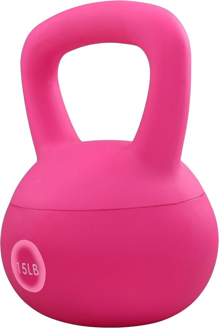 Soft Vinyl Kettlebell Set, Sea and Iron Sand Filled, Color-Coded Multi-Size Weights for Men and Women