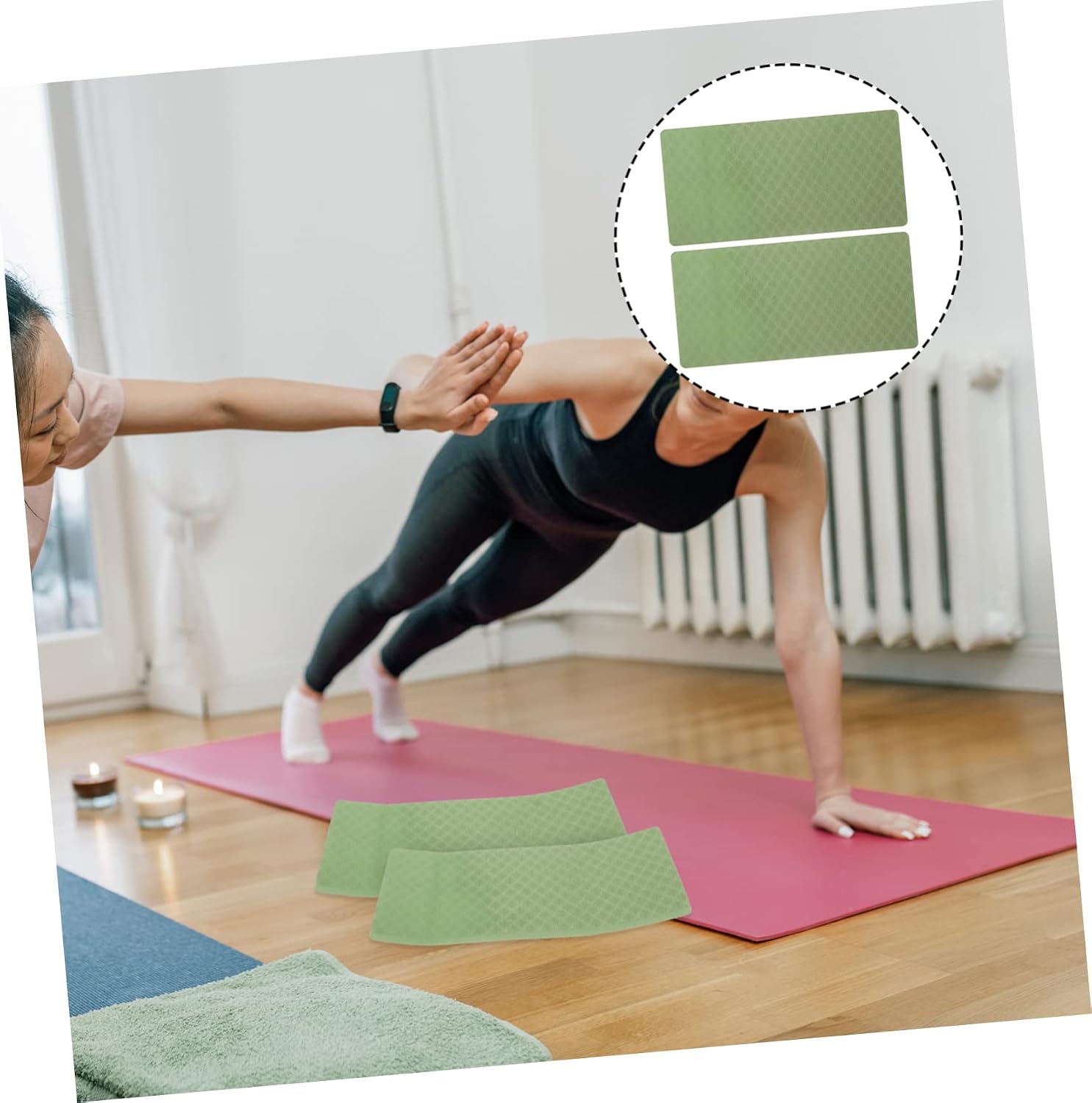 5 Pairs Yoga Support Mat Work Out Mat Yoga Kneeling Pad Gym Cushion Reformer Pilates Knee Pad Yoga Pad Traveling Accessories Anti-skid Yoga Knee Pad Portable Pads Rubber Fitness - Image 2