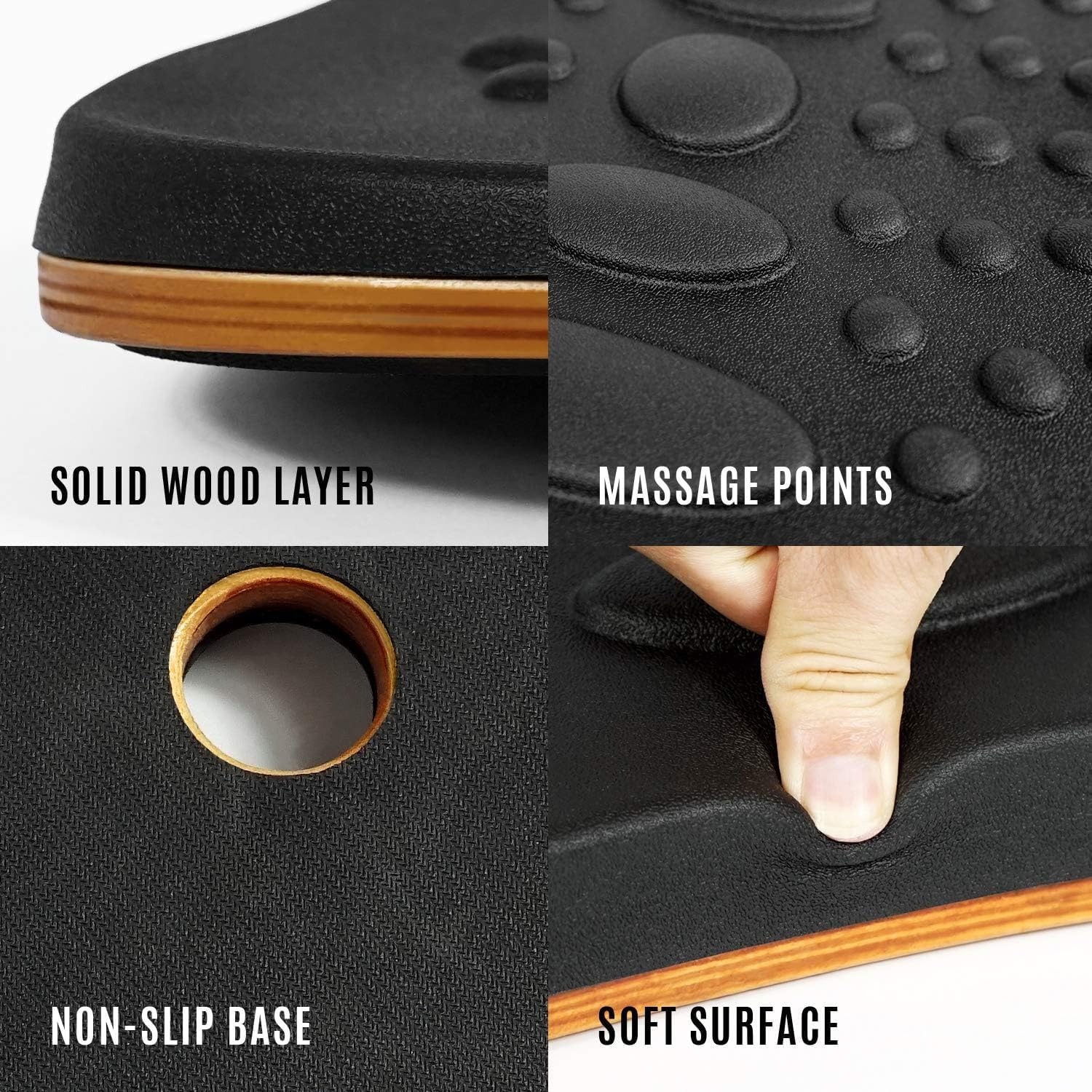 Wobble Balance Board for Standing Desk/Anti-Fatigue Office Foam Pad - Standing Desk Mats, Rocker Board, Office Accessories, Wobble Board With Massage Ball - Image 2