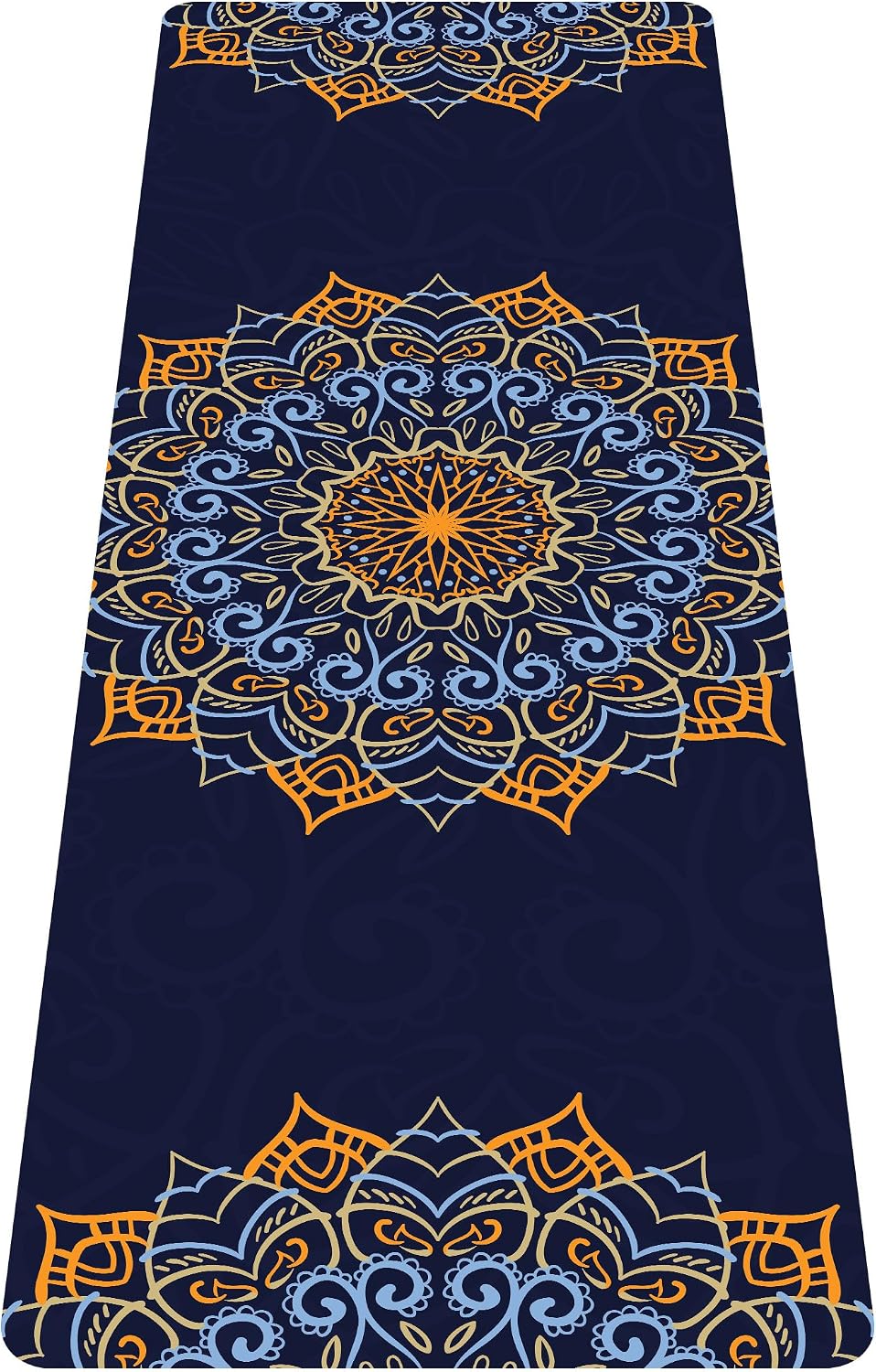 Printed Travel Yoga Mat-1/16 Inch Thick Non Slip Fitness Workout Mat with Carrying Bag, Foldable Lightweight Suede & Natural Rubber Yoga Mat for Yoga Pilates and Fitness 72" L x 24" W x 1.5mm